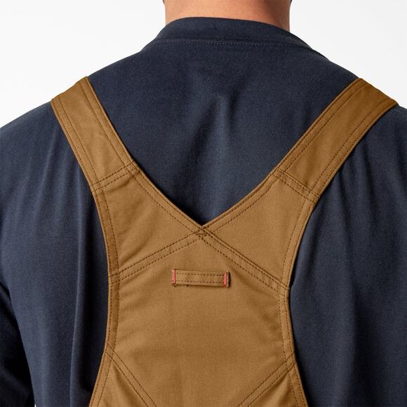 Dickies Mens Waxed Canvas Double Front Bib Overalls Large Brown Duck NWT - Picture 8 of 16